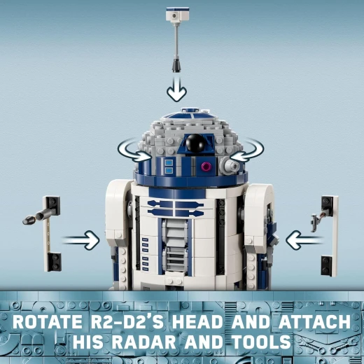 مجموعة بناء ليجو ستار وورز R2-D2 - لعبة ستار وورز للعرض أو اللعب للأولاد والبنات، من سن 10 سنوات فما فوق - أفكار هدايا للأطفال والمعجبين - تتضمن شخصية دارث مالاك المصغرة بمناسبة الذكرى السنوية الخامسة والعشرين - 75379 - ليجو - Image 5