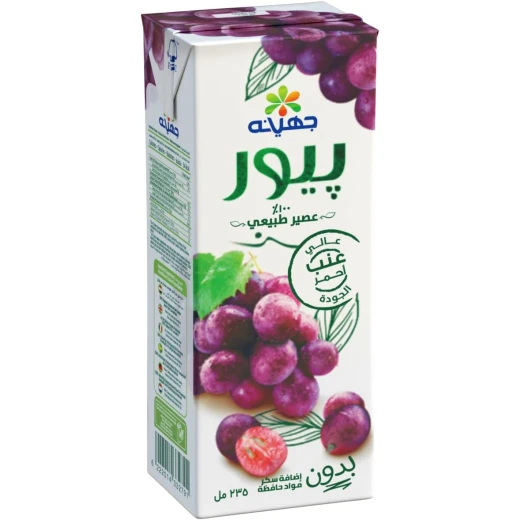 عصير طبيعي من العنب الأحمر 235 مل – مشروب منعش وصحي غني بمضادات الأكسدة مثالي للاستهلاك اليومي من جهينة عصير طبيعي من العنب الأحمر 235 مل – مشروب منعش وصحي غني بمضادات الأكسدة مثالي للاستهلاك اليومي من جهينة