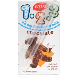 KDD 1.2.3 Chocolate Milk for Kids 125ml, Delicious Flavored Milk Drink, Enriched with Vitamin A & D, Nutritious and Refreshing Snack
