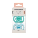 Tommee Tippee UltraLight StayPut Orthodontic Silicone Soother, 0-6 m Blue & Green - Tommee Tippee