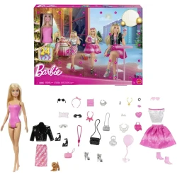 Mattel Barbie Fab Advent Calendar 2025 Collectible Dolls & Accessories for Holiday Fun