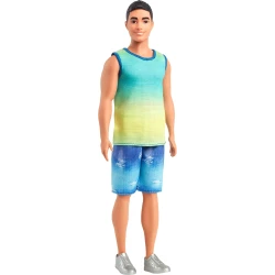 Barbie Fashionistas Ken Doll #236 with Ombre Tank Top & Jean Shorts: Stylish Ken Doll for Creative Play & Fashion Fun