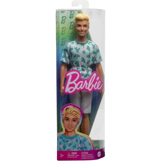 Barbie Ken Fashionistas Doll #211 with Blond Hair and Cactus Tee 2023 Edition Fashion Doll - Barbie - Image 3