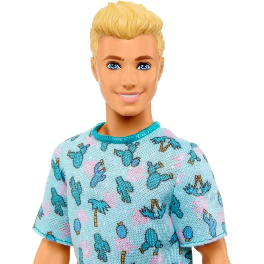 Barbie Ken Fashionistas Doll #211 with Blond Hair and Cactus Tee 2023 Edition Fashion Doll - Barbie - Image 5