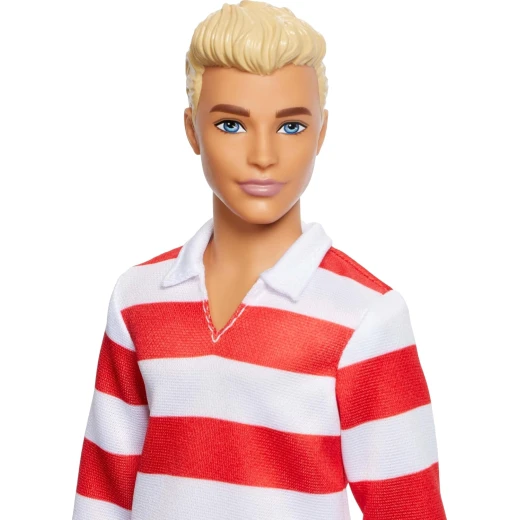 Mattel Barbie Fashionistas Ken Doll #241 with Red Striped Top and Pink Shorts - Barbie - Image 2