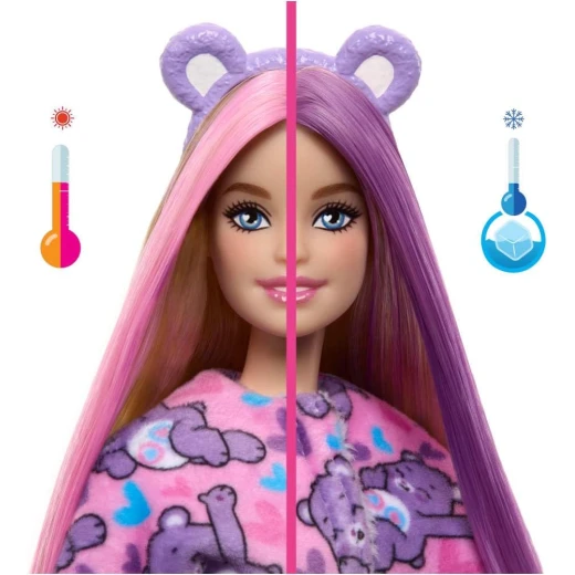 Mattel Barbie Cutie Reveal Doll & Accessories Share Bear Costume with Color Change & Mini Bear - Barbie - Image 5