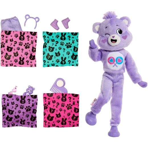 Mattel Barbie Cutie Reveal Doll & Accessories Share Bear Costume with Color Change & Mini Bear - Barbie - Image 3