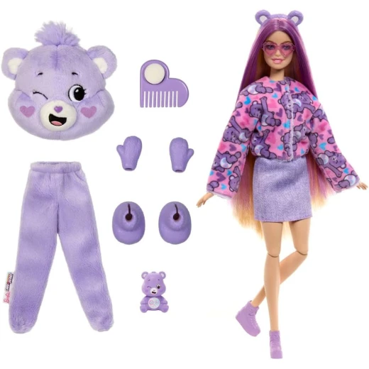 Mattel Barbie Cutie Reveal Doll & Accessories Share Bear Costume with Color Change & Mini Bear - Barbie - Image 4