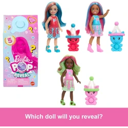 Mattel Barbie Chelsea Pop Reveal Doll Set with Scented Doll, Pop It Pet & Color Change Surprises