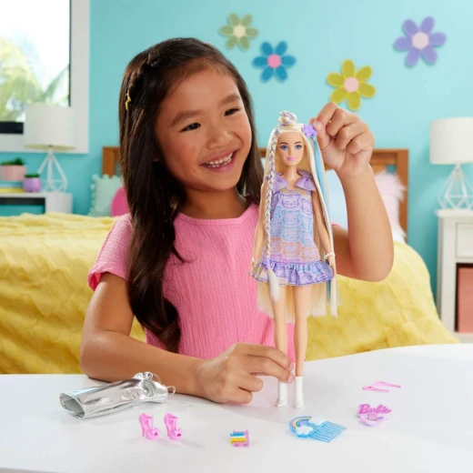 Mattel Barbie Fun & Fancy Fashion Doll with ExtraLong Blonde Hair, 2 Looks & Accessories for Creative Play - Barbie - Image 5