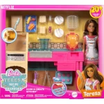Mattel Barbie & Teresa Recipe for Friendship Kitchen Playset with Dolls & Accessories for Creative Cooking - Barbie