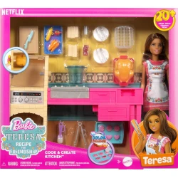Mattel Barbie & Teresa Recipe for Friendship Kitchen Playset with Dolls & Accessories for Creative Cooking