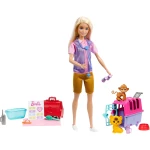 Barbie Animal Rescue Playset with Blonde Doll, Monkey & Tiger Figures, Carrier & Accessories for Kids - Barbie