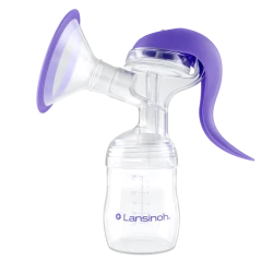 Lansinoh Manual Breast Pump, Portable, Quiet & Comfortable, 2-Phase Technology for Natural Let-Down & Expression, Lightweight & Easy to Use for Home or Travel
