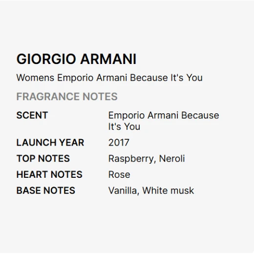 Emporio Armani Because It's You Eau de Parfum 100ml for Women Floral Fruity Fragrance Captivating Aroma Gift Set - Emporio Armani - Image 2