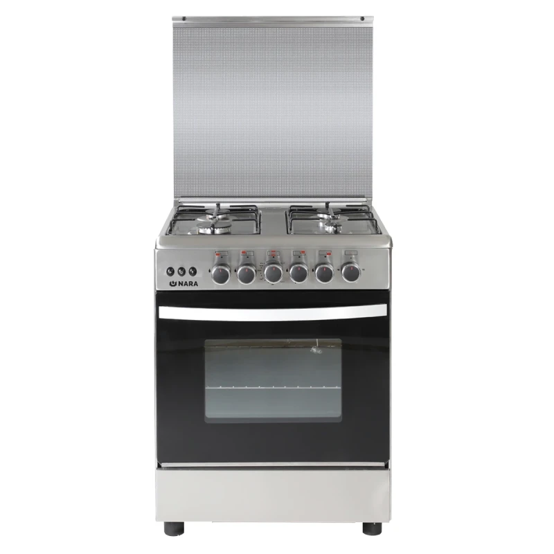 طباخ غاز نارا 60 سم ستانلس ستيل 4 شعلات - NAXM 9605 - نارا