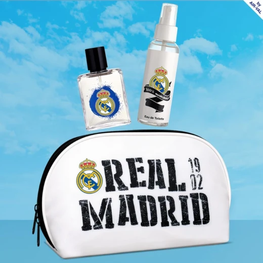 طقم هدايا عطر أطفال ريال مدريد من Air-Val، عطر EDT 50 مل وبخاخ للجسم - إير-فال - Image 2
