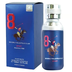 Beverly Hills Polo Club Sport No 8 Eau de Toilette for Men 100ml Woody Spicy Fragrance