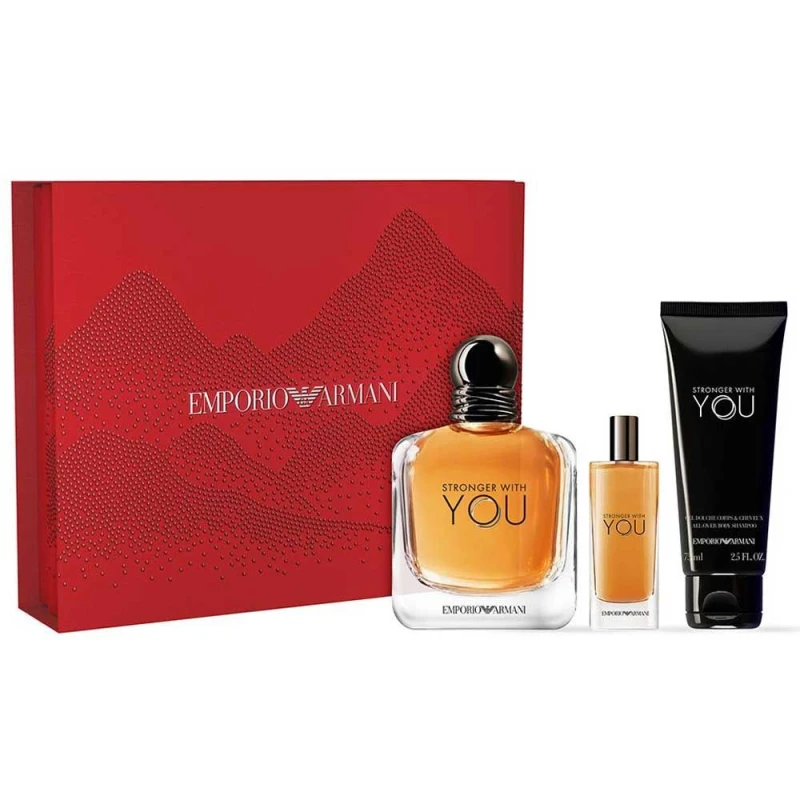 Emporio Armani Stronger With You Men's Gift Set Eau de Toilette Fragrance Grooming Kit 100ml - Emporio Armani