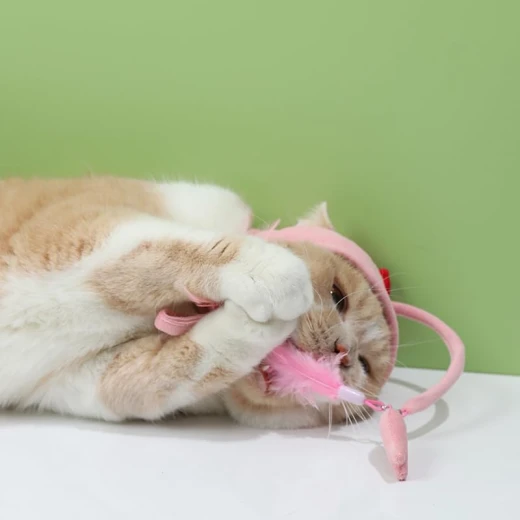 pets Interactive Angler Fish Cat Hat with Feather Toy - Pets - Image 2