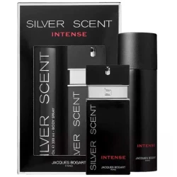 Jacques Bogart Silver Scent Intense Gift Set for Men - 100ml EDT & Body Spray