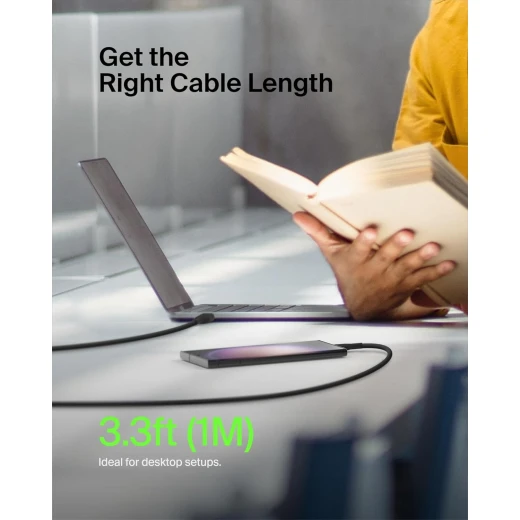 كابل Belkin USB-C إلى USB-A بطول 3.3 قدم أسود - شحن سريع لأجهزة iPhone و Samsung و Pixel و iPad والمزيد - بيلكين - Image 8