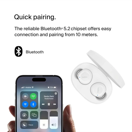 Belkin SoundForm Bolt True Wireless Earbuds, Wireless earphones with up to 28H of battery life and Mono Mode, IPX4 sweat and water resistance, Bluetooth headphones with mic for iPhone, Galaxy and more - Belkin - Image 8