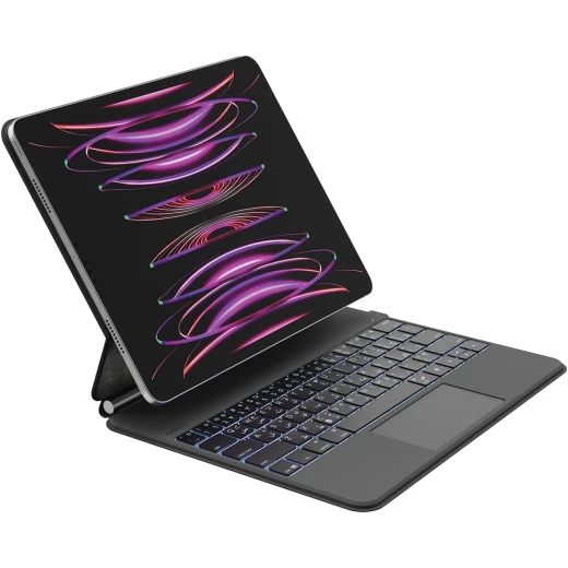 حافظة لوحة مفاتيح iPad من Pro مع حامل مغناطيسي، ولوحة مفاتيح بلوتوث بإضاءة خلفية، وعناصر تحكم متعددة الإيماءات، وتخزين قلم Apple، وحافظة جلدية، ولوحة مفاتيح QWERTY، ومفاتيح وسائط متعددة لجهاز iPadAir M2 مقاس 13 بوصة/ iPad Pro مقاس 12.9 بوصة من بيلكن حافظة لوحة مفاتيح iPad من Pro مع حامل مغناطيسي، ولوحة مفاتيح بلوتوث بإضاءة خلفية، وعناصر تحكم متعددة الإيماءات، وتخزين قلم Apple، وحافظة جلدية، ولوحة مفاتيح QWERTY، ومفاتيح وسائط متعددة لجهاز iPadAir M2 مقاس 13 بوصة/ iPad Pro مقاس 12.9 بوصة من بيلكن