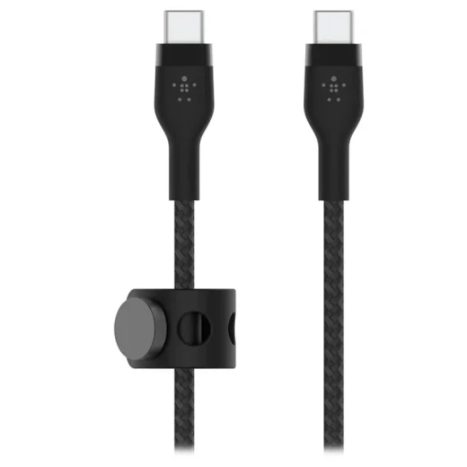 كابل بلكين بوست تشارج برو فليكس مضفّر من السيليكون – USB-C إلى USB-C، بطول 3 أمتار، أسود - بيلكين - Image 3