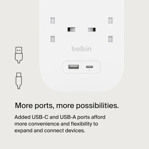 واقي من زيادة التيار بيلكين بـ 8 منافذ و USB-C و USB-A - بيلكين - Image 6