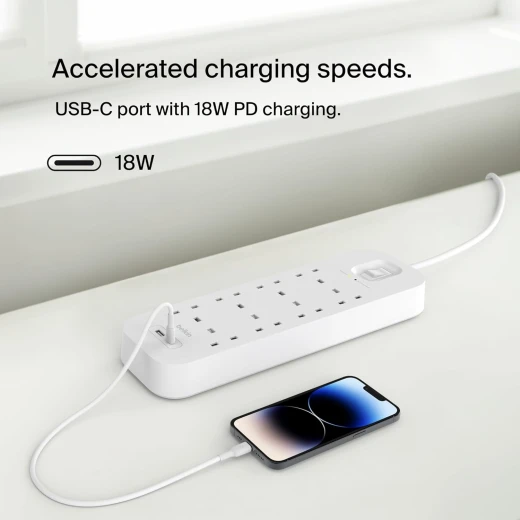 واقي من زيادة التيار بيلكين بـ 8 منافذ و USB-C و USB-A - بيلكين - Image 3