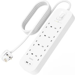 واقي من زيادة التيار بيلكين بـ 8 منافذ و USB-C و USB-A