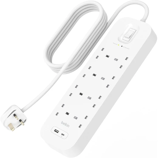 واقي من زيادة التيار بيلكين بـ 8 منافذ و USB-C و USB-A