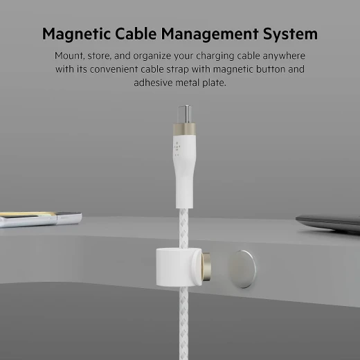 Belkin BoostCharge PRO Flex USB-C to USB-C Braided Silicone Cable, 3M, White - Belkin - Image 4