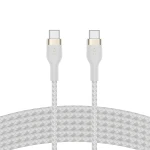 Belkin BoostCharge PRO Flex USB-C to USB-C Braided Silicone Cable, 3M, White - Belkin
