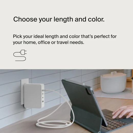 كابل بلكين بوست تشارج برو فليكس من USB-C إلى USB-C بطول 3 أمتار – أبيض - بيلكين - Image 6