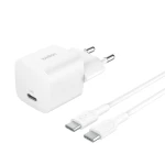 طقم شاحن حائط بيلكين 25W USB-C مع كابل 1 متر - أبيض - بيلكين
