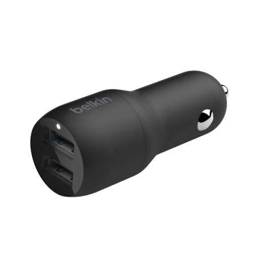 شاحن سيارة بيلكن Dual USB-A (24W) - شحن سريع للهواتف والأجهزة شاحن سيارة بيلكن Dual USB-A (24W) - شحن سريع للهواتف والأجهزة