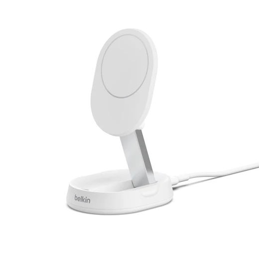 حامل شحن لاسلكي بلكين MagSafe بقوة 15 واط بتقنية Qi2 | شاحن مغناطيسي قابل للتحويل لأجهزة iPhone سلسلة 12 إلى 16، AirPods والأجهزة المتوافقة مع MagSafe | أبيض - بيلكين - Image 7