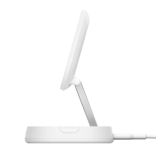 حامل شحن لاسلكي بلكين MagSafe بقوة 15 واط بتقنية Qi2 | شاحن مغناطيسي قابل للتحويل لأجهزة iPhone سلسلة 12 إلى 16، AirPods والأجهزة المتوافقة مع MagSafe | أبيض - بيلكين - Image 5