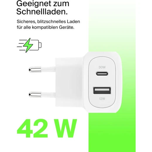 شاحن حائط Belkin BoostCharge 42W بمنفذين - شحن سريع - بيلكين - Image 5