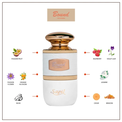Sapil Bound for Women Eau De Parfum 100ml Floral Fruity Fragrance Long Lasting Perfume for Women - Sapil - Image 2