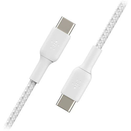 كيبل بيلكين بوست تشارج مضفّر USB-C إلى USB-C (بطول 2 متر / 6.6 قدم) – عبوة من قطعتين – شحن سريع لهواتف آيفون، سامسونج، بيكسل والمزيد – أبيض - بيلكين - Image 3