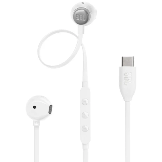 سماعات أذن سلكية JBL Tune 305C بيضاء مع USB-C
