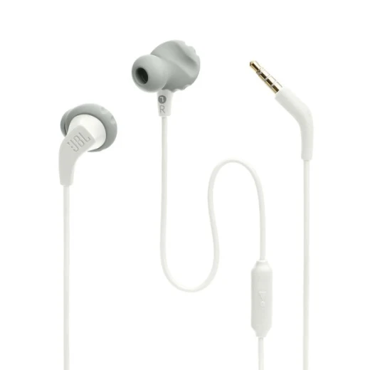 سماعات أذن JBL Endurance Run 2 سلكية - بيضاء، مقاومة للعرق، رياضية سماعات أذن JBL Endurance Run 2 سلكية - بيضاء، مقاومة للعرق، رياضية