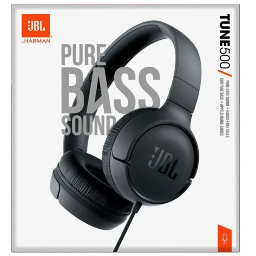 سماعات رأس جي بي ال Tune 500 سلكية فوق الأذن، صوت جهير نقي وعميق من JBL، زر تحكم/ميكروفون واحد، تصميم خفيف الوزن وقابل للطي، كابل مسطح مانع للتشابك، مساعد صوتي - أسود، JBLT500BLK - جي بي ال - Image 3