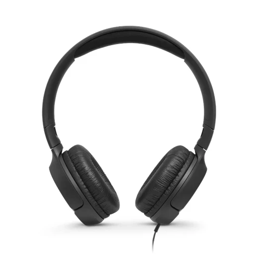 سماعات رأس جي بي ال Tune 500 سلكية فوق الأذن، صوت جهير نقي وعميق من JBL، زر تحكم/ميكروفون واحد، تصميم خفيف الوزن وقابل للطي، كابل مسطح مانع للتشابك، مساعد صوتي - أسود، JBLT500BLK - جي بي ال - Image 2