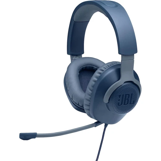 JBL Quantum 100 Wired Over-Ear Gaming Headset - Blue - Immersive Sound JBL Quantum 100 Wired Over-Ear Gaming Headset - Blue - Immersive Sound