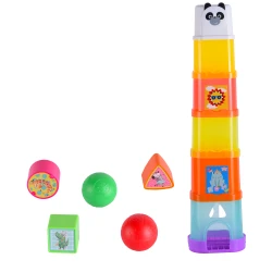 infunbebe Drop 'n Roll Stacking Blocks Blocks Set for Kids 12 Pieces