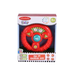 Infunbebe Baby Steering Wheel (Red) - Interactive Toy for Toddlers